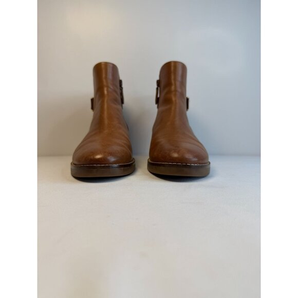 Cole Haan Hampshire Booties Women's Size 6.5B British Tan Leather Buckle Shoes - Picture 6 of 14